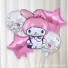 Balão de Filme de Alumínio Tema Sanrio Desenho Animado Kulomi Cão Yugui Meruti Decoração de Festa de Aniversário Infantil Brinquedos