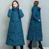 Casaco de Algodão Espesso Estilo Retrô para Mulheres 2026 Inverno Novo Estilo Étnico Casaco Solto de Algodão Jaqueta Longa Acima do Joelho de Algodão