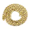 Amazon Quente Novo Hip Hop Europeu e Americano Ouro 18K Banhado Masculino Diamante Cubano Corrente Grossa Colar