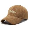 Gorra de béisbol de pana con letras bordadas para otoño e invierno, estilo coreano, para hombre y mujer, con lengüeta de pato bordada.