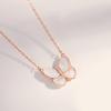 Collar de mariposa de plata de ley s925 de moda para mujer cadena de clavícula con microincrustaciones de circonita ins serie Mori collar de mariposa blanca joyería al por mayor