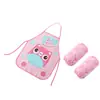 Avental infantil com estampa de desenho animado, impermeável, com bolso para saliva, avental de pintura para bebês, conjunto de babador sem mangas para bebês e crianças.