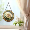 Jardín Cruzado Abeja Vidrio Colgante de Colores Adorno de Vidrio para Colgar en Casa Decoración de Ventana Atrapasoles de Jardín