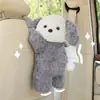 Caja de pañuelos de peluche de dibujos animados para coche, muñeco, soporte colgante para pañuelos en el asiento del coche, diseño creativo de perro pequeño, bolsa colgante para pañuelos de coche