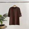 Versión Alta Exportación Transfronteriza Nuevo S t O Piedra Brújula Color Puro Pulsera Camiseta de Manga Corta Cuello Redondo Tendencia para Hombre