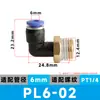 Conector en ángulo recto en forma de L Codo de rosca externa Componente neumático de conexión rápida para manguera de cobre de conexión rápida Línea de aire