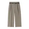 AliExpress Cross-Border Mais Vendido Primavera 2026 Novo Colete Curto Xadrez 8372389 e Calça com Cinto 8372289