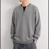 Venta al por mayor de fábrica Suéter de punto estilo japonés de dos piezas falsas con cuello Henley para hombre Otoño Invierno Holgado Cálido Tallas Grandes Ropa de punto para parejas