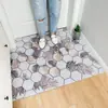 Capacho Minimalista Nórdico com Patchwork de Plantas e Flores, Corte Personalizável, Tapete de Fio de Nylon para Entrada, Lavável, Raspa Sujeira