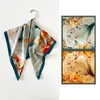 Nuevo Pañuelo de Seda Estampado Digital de Sarga a Doble Cara para Mujer Pañuelo de Flores de Alta Gama Transfronterizo Pañuelo Cuadrado Dulce Fresco para el Pecho Personalizado