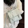 Mochila para Mujer Estilo Colegio Británico 2026 Primavera Nueva Moda Correa de Bufanda de Seda Mochila Vintage Mochila de Estilo Coreano de Moda