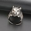 Anillo de serpiente de viento punk retro europeo y americano, anillo abierto de faraón, perro lagarto, ajustable, personalidad dominante exagerada, para hombres y mujeres