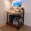 Escritorio de Computadora, Escritorio Pequeño, Mini Mesa Móvil de Estudio para Laptop, Mesa de Noche Simple para Apartamento Pequeño en Dormitorio