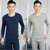 Pijama Grueso Conjunto Íntimo Ropa de Otoño Cuello Alto Hombres Mayores y Ancianos Pelo Caliente Pantalones Cálidos de Invierno Otoño Hombres Forro de Felpa Mediano