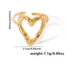 Anillo de Acero de Titanio de Venta Caliente Transfronterizo con Líneas Geométricas y Diseño de Corazón para Mujer, Anillo de Acero Inoxidable de Gama Alta de Lujo Ligero de Nicho