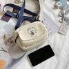 Bolsa Feminina de Lona Ins Urso Mini Bolsa de Mão Feminina 2023 Nova Bolsa Transversal de Ombro para Menina Fofa Divertida