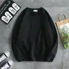 Otoño ins Nuevo Atractivo Suéter de Manga Larga Cuello Redondo Moda Masculina Estudiante Casual Jersey Color Sólido Holgado Top bf