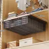 Cesta colgante tipo cajón debajo del armario, Estante escalonado de arte en hierro para almacenamiento de ropa, Divisor organizador de ropa para ahorrar espacio en el hogar