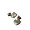 Pendientes de Amor de Dos Colores con Alambre Dibujado Mate de Lujo de Entrada Franceses Moda de Gama Alta Forma de Corazón Dulce Pendientes Versátiles de Estilo Occidental para Mujeres