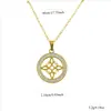 Collar Colgante Redondo Hueco de Lujo Ligero para Mujer, Cadena para Clavícula de Acero Inoxidable, Joyería Versátil de Gama Alta, Nuevo Modelo Transfronterizo