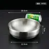 Bol para fideos fríos de acero inoxidable estilo coreano, Bol dorado de doble capa, Bol para fideos caracol, Bol para arroz mixto, Bol extra grueso anti-caídas para fideos instantáneos, Bol grande para sopa