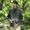 Nova camisa de manga longa para trabalho masculino de primavera e verão, jaqueta lavada estilo retrô americano, camisa casual de alta qualidade para casais, transfronteiriça