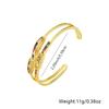 Distrito de Lu nuevo brazalete abierto simple de cobre chapado con incrustaciones de circonio de color moda hueco personalidad brazalete joyería al por mayor
