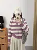 2026 Novo Suéter Casual Preguiçoso de Tricô Estilo Japonês e Coreano para Mulheres, Blusa de Tricô Solta e Confortável Moda Primavera com Mangas Longas