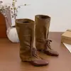 Botas Largas de Altura Creciente Estacionales Primer Encuentro para Mujer 2026 Nuevas Botas Altas Súper Elegantes con Correa Delantera Otoño-Verano Botas de Monta