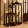 Suporte de Flores Decorativo Prateleira de Flores Varanda de Chão Móvel Bambu Interior Multi-Camadas Suporte de Chão Atacado