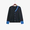 Moda para Mujer Tallas Grandes Diseño Color Block Top con Cuello en V Estilo Otoño 2026 Cárdigan de Punto Suelto Casual para Mujer 22836