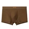 Directo de Fábrica Malla de Seda de Hielo Color Sólido Calzoncillo tipo Boxer Cintura Media Talla Grande Ropa Interior Transpirable para Hombre Venta al por Mayor Dropshipping