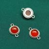 Prata Esterlina S925 Anel Duplo Orelha Dupla Ágata Lápis Lazúli Ametista Acessórios Vintage Desgastado DIY Feito à Mão Acessórios de Contas