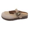 Zapatillas Ligeras de Moda con Suela Plana Baotou para Mujer Ropa de Exterior 2025 Nueva Primavera y Otoño Suela Suave Slip-on Zapatillas Medias Birkenen
