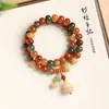 Nuevo Estilo Chino Pulsera de Doble Círculo Bodhi de Dunhuang Exquisita de Estilo Nacional Cuentas de Manzana Pulsera Giratoria de Descompresión para Jugar Mujeres Al por Mayor