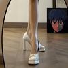 Sapatos de Salto Alto Estilo Fada para Mulheres, Scarpin Bico Quadrado Estilo Francês Sapatos de Menina, Sapatos de Design de Nicho Novos para Primavera e Verão 2025
