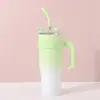 Vaso de hielo de tercera generación de alta apariencia transfronterizo, taza de coche de gran capacidad de 40 oz con asa, portátil, venta al por mayor con pajita