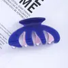 Presilha de Garra Oca de Três Pontas Cor Sólida Brilhante Macaron Cor Contrastante Grande Presilha de Tubarão Simples Versátil Penteado Acessório de Cabelo Atacado