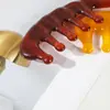 Ventas Directas de Fábrica Tabla Gua Sha de Resina, Peine Masajeador de Cuero Cabelludo Color Ámbar, Peine Masajeador de Cabeza, Peine de 5 Dientes para Acupresión y Gua Sha