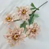 Simulación de Nuevo Producto Transfronterizo Arreglo Floral de Dalia de 4 Cabezas para Boda Flor de Jardín Artificial Arreglo Floral Guía de Carretera Flor de Seda Hecha a Mano Venta al por Mayor
