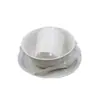 Conjunto de louça descartável ecológica de casca de arroz para reuniões, conjunto de três peças de grau alimentício para casamentos e banquetes, uso comercial