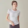Ropa de Yoga Tops Deportivos Camiseta de Manga Media para Mujer Verano Correr Ropa de Secado Rápido Ropa de Fitness Tops Ajustados de Manga Corta para Yoga