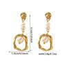 Brincos de Pérola de Corrente de Aço Inoxidável 18K Femininos Nicho Design Senso Celebridade da Internet Dama Elegante Brincos Pendurados na Parte de Trás Orelhas da Moda