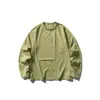 Camiseta Manga Longa Yidao Vintage 2026 Outono Nova Estilo Montanha Outdoor Cor Simples em Blocos Linha Corte Solto para Caminhada e Esportes