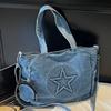 Estilo Coreano 2025 Verano Nuevo Bolsa de Compras de Mezclilla Bolso de Hombro Gran Capacidad Estilo Relajado Diseño Nicho Bolso Cruzado