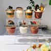 Fabricante acrílico tubo crocante copo tubo bolo suporte transparente ovo tubo rack 2 camadas cone rack sorvete sobremesa rack