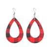 Venta Caliente Europea y Americana Copo de Nieve Navideño 20 Pares de Pendientes de Cuero Set Pendientes de Cuero con Cuadros Rojos y Gota de Agua Accesorios Festivos