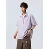 Camisa Polo de Verano Estilo Old Money Americana Falsa de Dos Piezas, Camisa de Manga Corta Rayada, Top Casual Versátil con Diseño de Solapa
