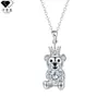 Collar Colgante de Oso Lindo Microincrustado Transfronterizo Europeo y Americano para Mujer Cadena de Clavícula de Alto Nivel Accesorios Sentido del Diseño Colgante de Moda