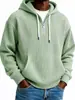Moletom com Capuz de Manga Longa em Veludo Cotelê, Ombro Caído, Cor Sólida, Jaqueta Esportiva Casual Simples para Homens, Europeu e Americano, Peso Pesado, Transfronteiriço